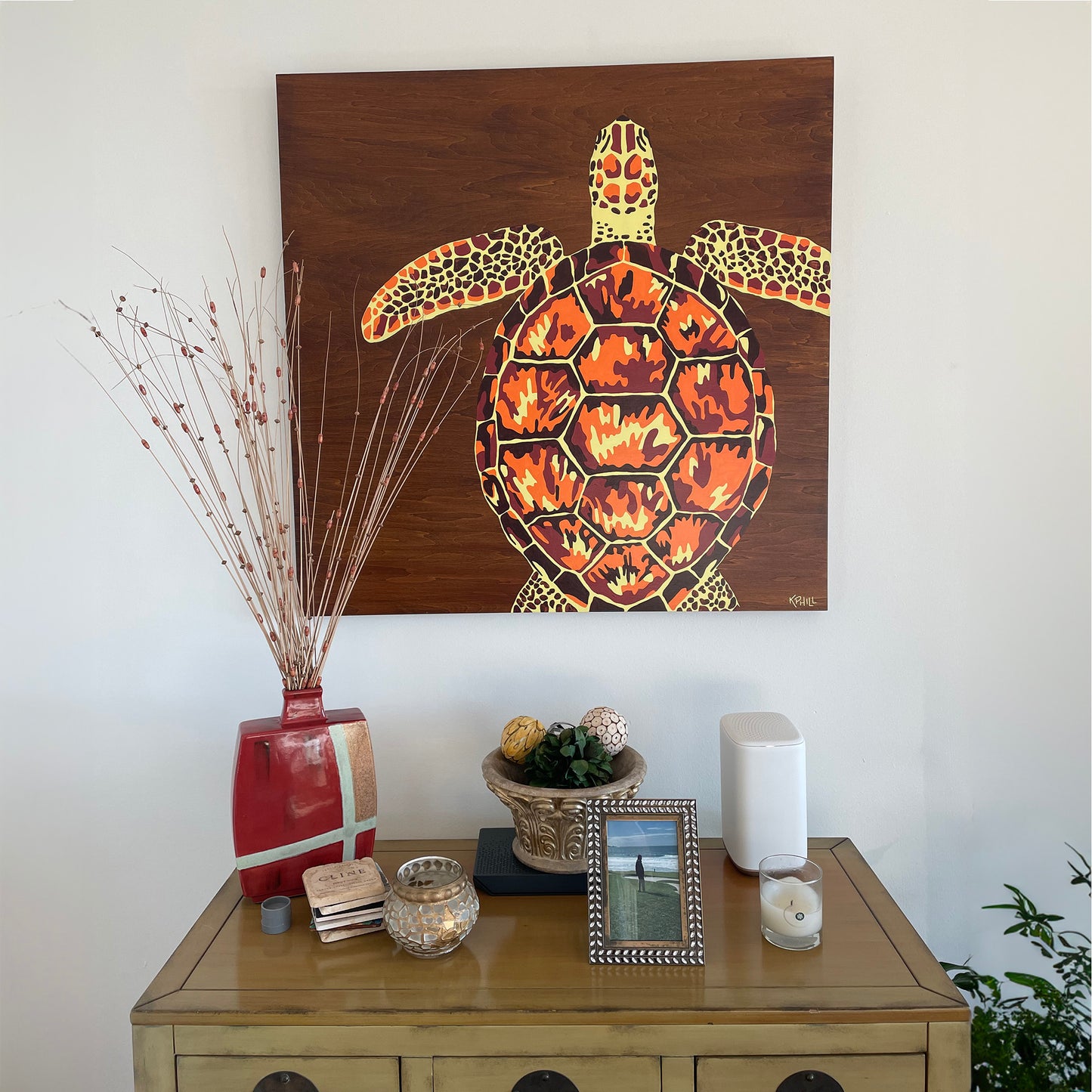 Fiery Sea Turtle (Original Painting)