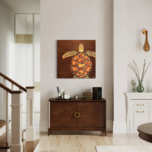 Fiery Sea Turtle (Original Painting)